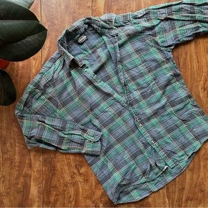 Vintage Towncraft Blue Green Flannel